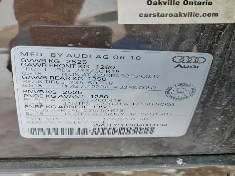 2011 AUDI Q5 PREMIUM PLUS  