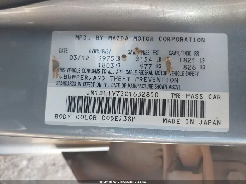 2012 MAZDA MAZDA3 I TOURING