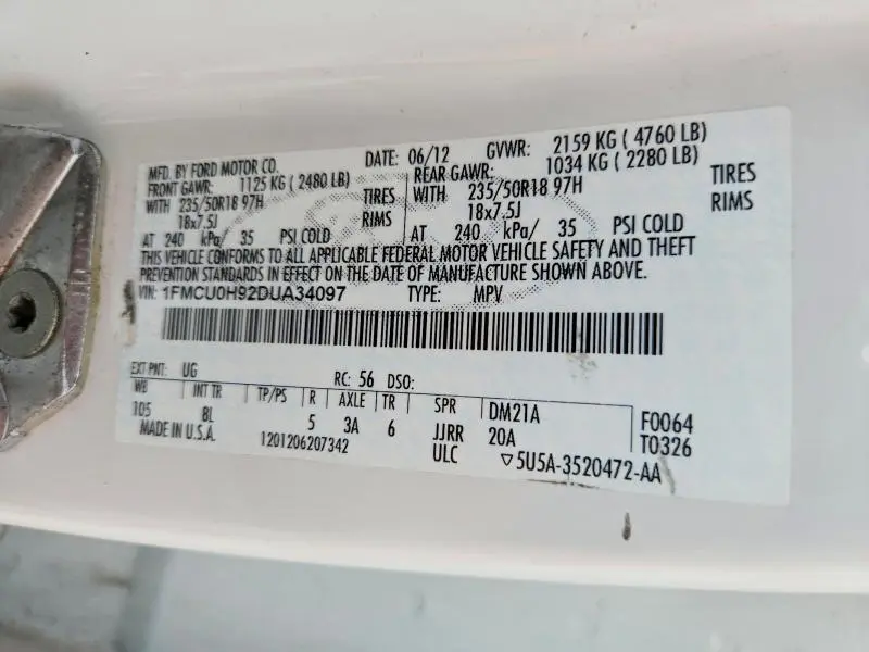 2013 FORD ESCAPE SEL  