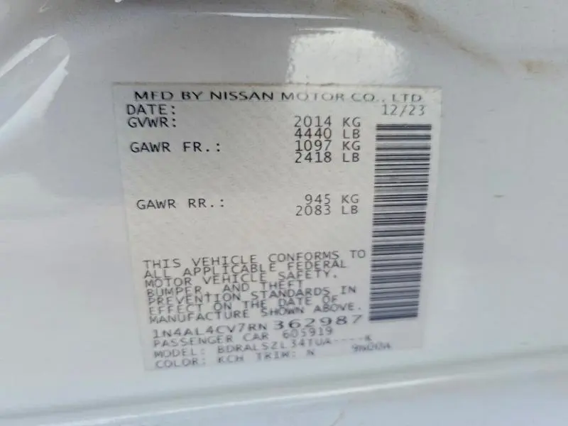 2024 NISSAN ALTIMA SR  