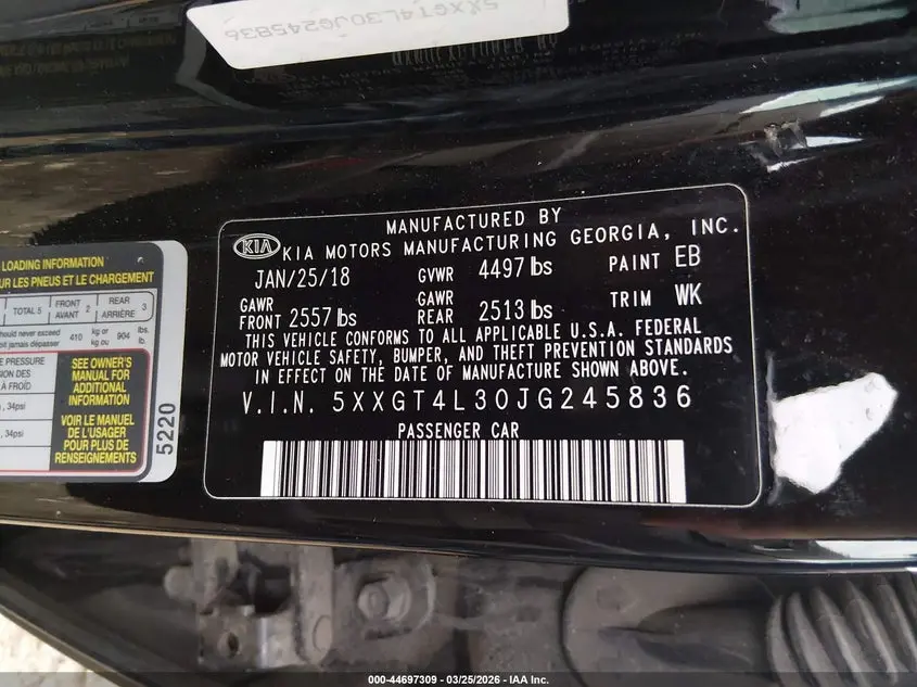 2018 KIA OPTIMA S