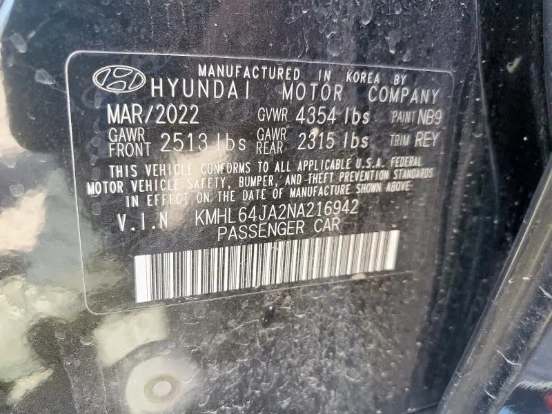 2022 HYUNDAI SONATA SEL  