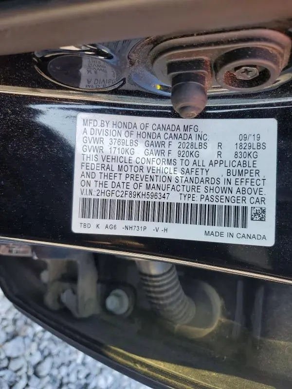 2019 HONDA CIVIC SPORT  