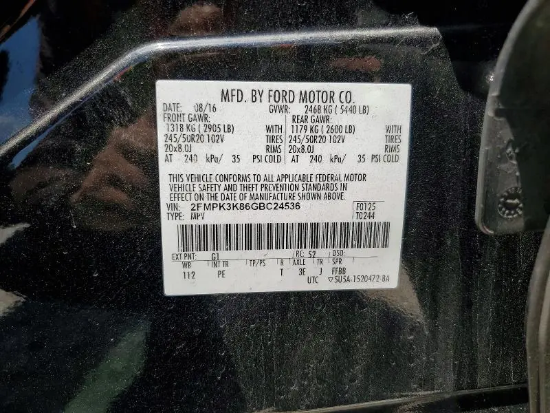 2016 FORD EDGE TITANIUM  