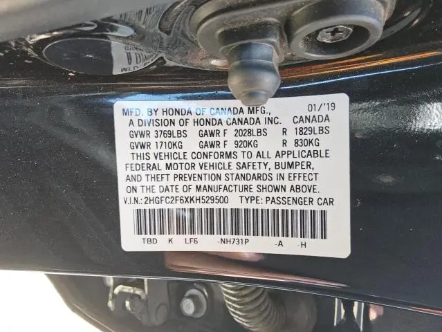 2019 HONDA CIVIC LX  