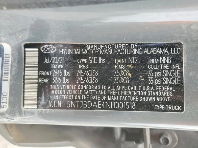 2022 HYUNDAI SANTA CRUZ SEL  