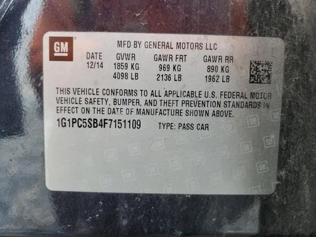 2015 CHEVROLET CRUZE LT