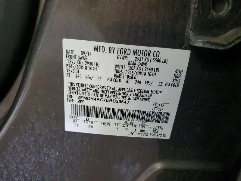 2014 FORD EDGE LIMITED  