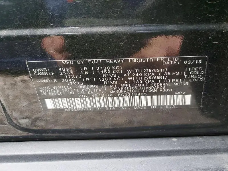 2016 SUBARU OUTBACK 2.5I PREMIUM  