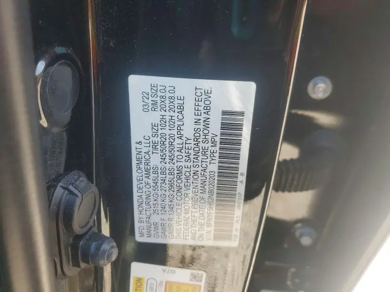 2022 HONDA PILOT TOURING  