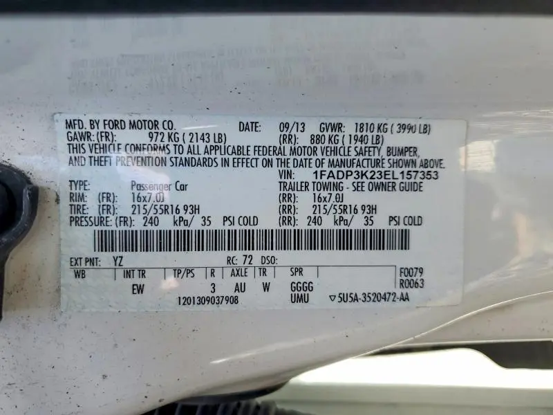 2014 FORD FOCUS SE  
