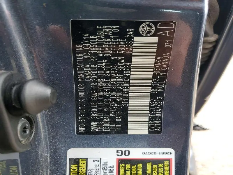 2014 TOYOTA COROLLA LE PREMIUM  