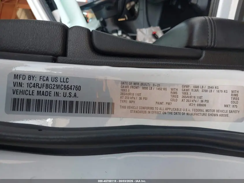 2021 JEEP GRAND CHEROKEE LIMITED 4X4