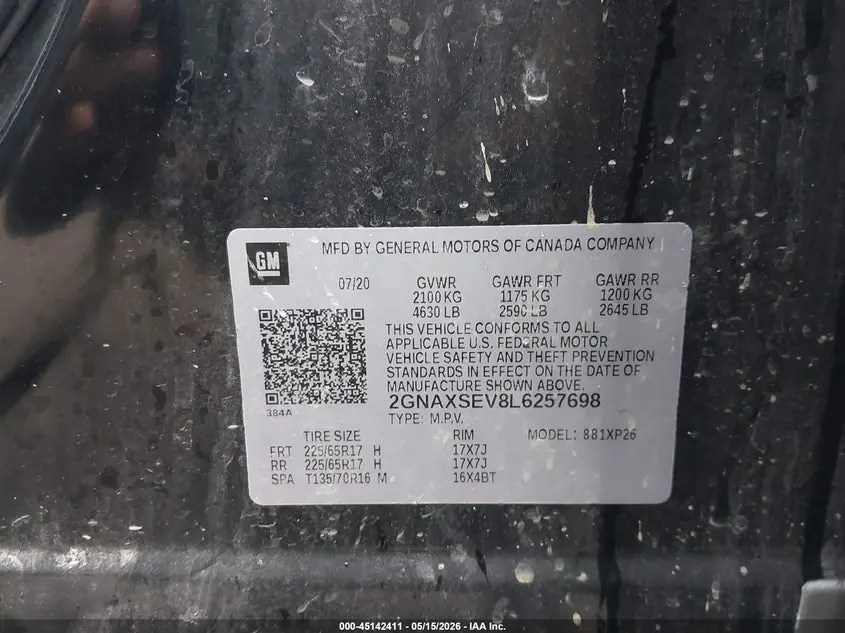 2020 CHEVROLET EQUINOX AWD LS