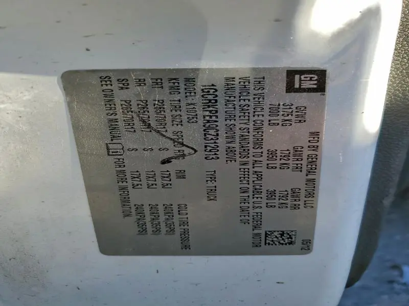 2012 CHEVROLET SILVERADO K1500  