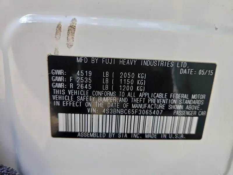 2015 SUBARU LEGACY 2.5I PREMIUM  