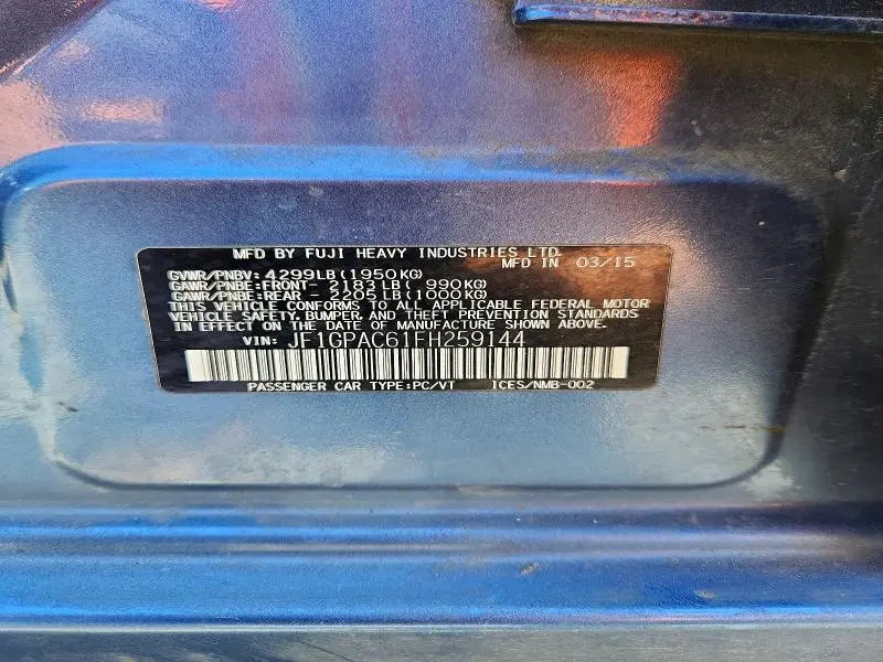 2015 SUBARU IMPREZA PREMIUM  