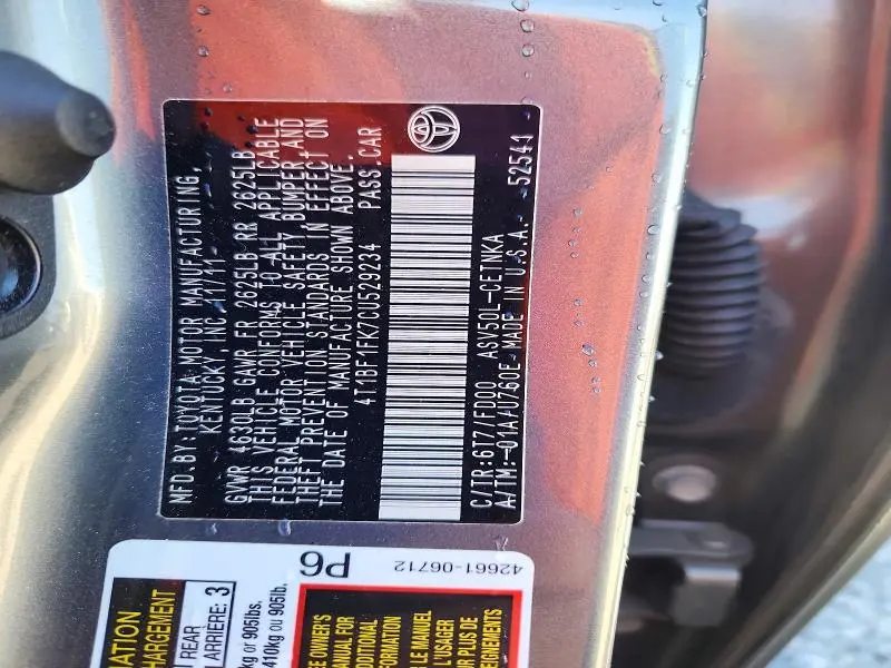 2012 TOYOTA CAMRY LE  