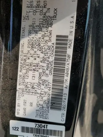 2011 TOYOTA TACOMA ACCESS CAB  