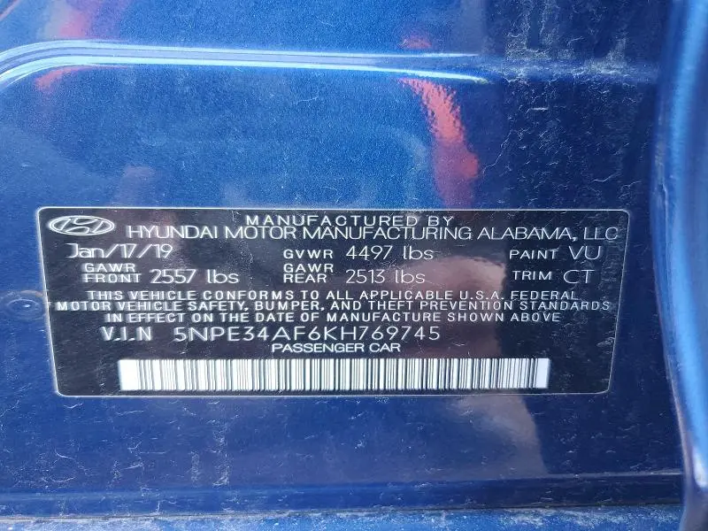 2019 HYUNDAI SONATA SPORT  