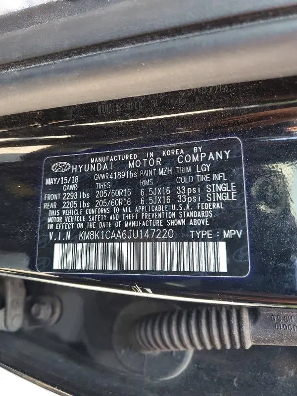 2018 HYUNDAI KONA SE  