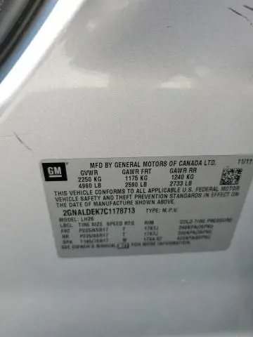 2012 CHEVROLET EQUINOX LT  