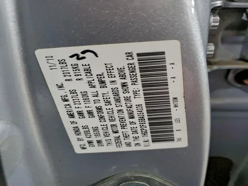 2010 HONDA ACCORD EXL   