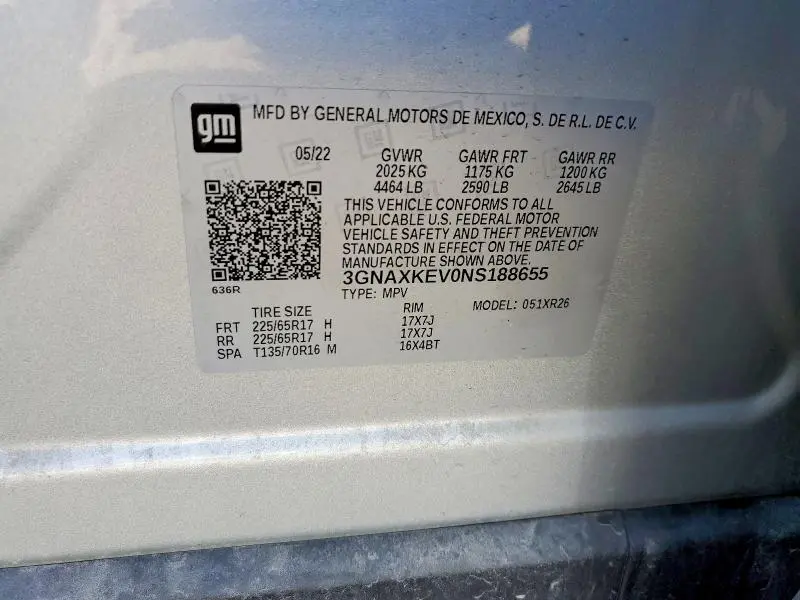 2022 CHEVROLET EQUINOX LT  