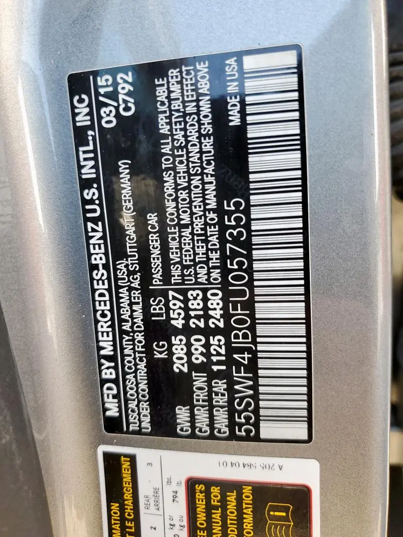 2015 MERCEDES-BENZ C 300  