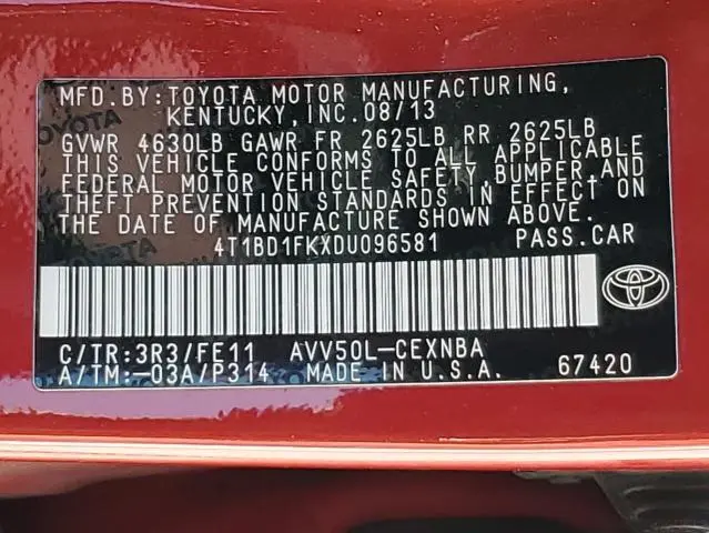 2013 TOYOTA CAMRY HYBRID  