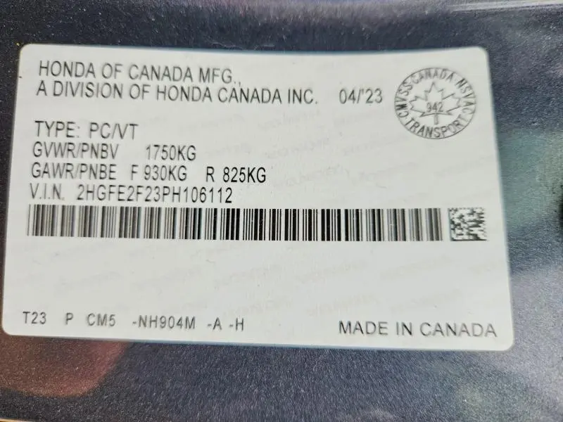 2023 HONDA CIVIC LX  