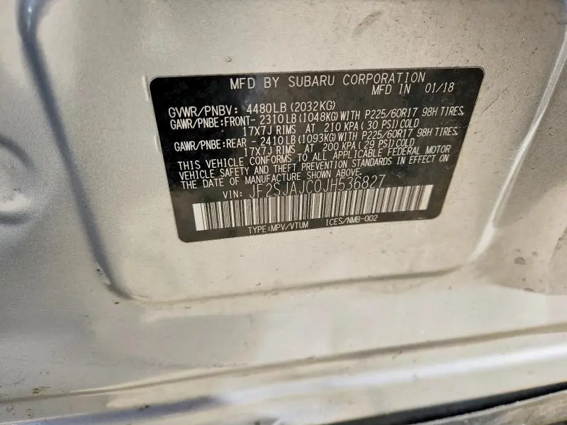 2018 SUBARU FORESTER 2.5I LIMITED  