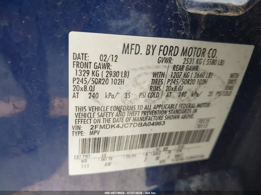 2013 FORD EDGE SEL