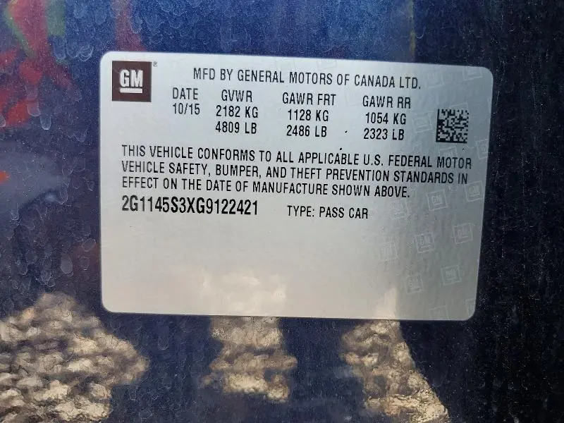 2016 CHEVROLET IMPALA LTZ  