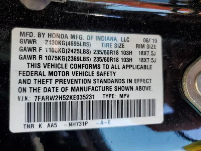 2019 HONDA CR-V EX