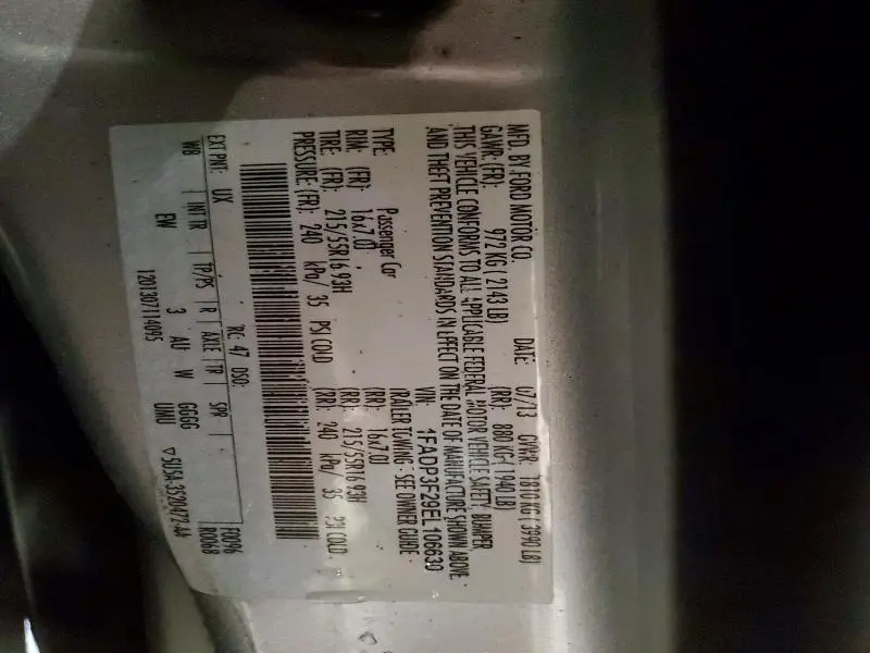 2014 FORD FOCUS SE  