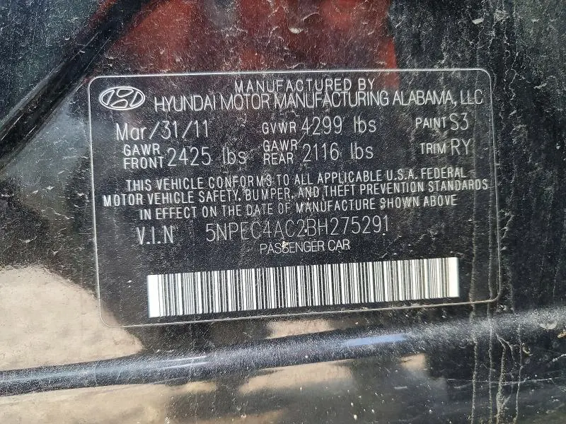 2011 HYUNDAI SONATA LIMITED  