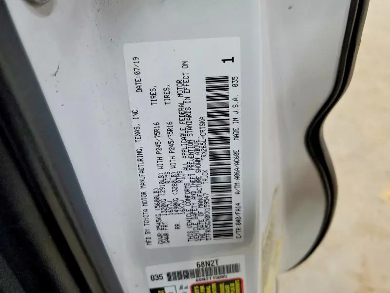 2019 TOYOTA TACOMA ACCESS CAB  