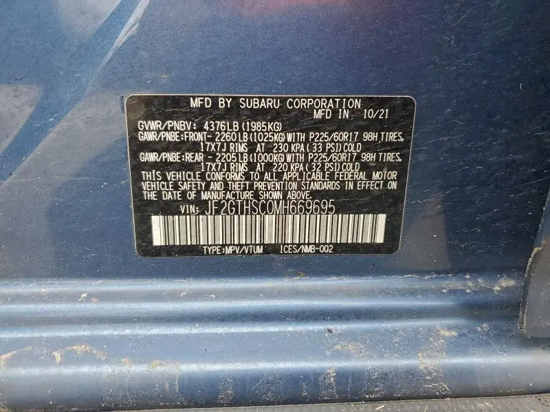 2021 SUBARU CROSSTREK SPORT  