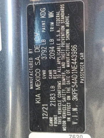 2022 KIA FORTE GT LINE  