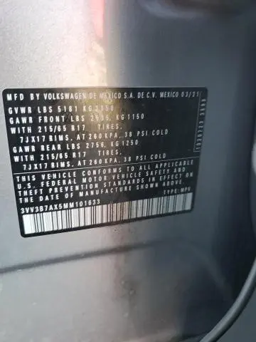 2021 VOLKSWAGEN TIGUAN SE  