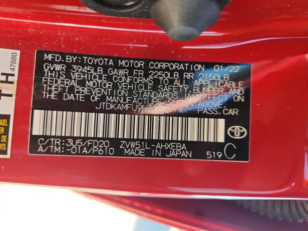 2022 TOYOTA PRIUS NIGHT SHADE  