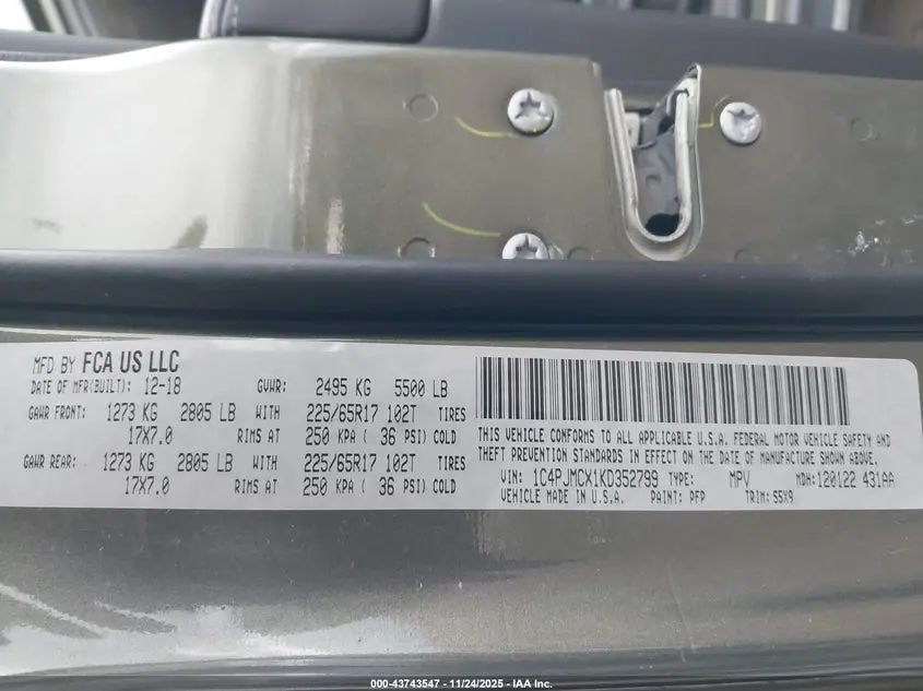 2019 JEEP CHEROKEE LATITUDE 4X4