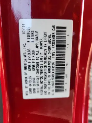 2014 HONDA ACCORD EXL