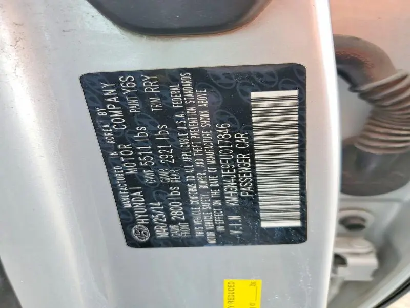 2015 HYUNDAI GENESIS 3.8L  