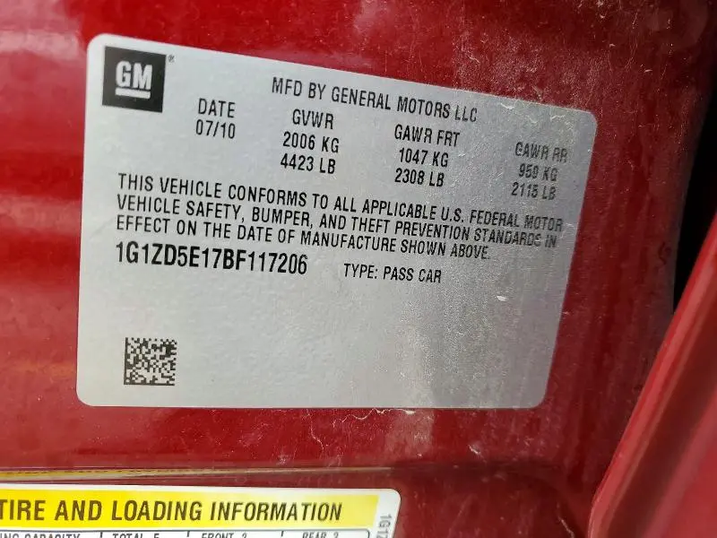 2011 CHEVROLET MALIBU 2LT  