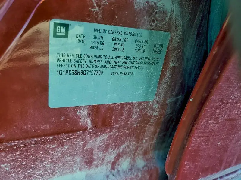 2016 CHEVROLET CRUZE LIMITED LS  