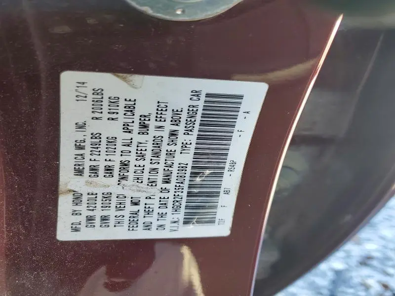 2015 HONDA ACCORD LX  