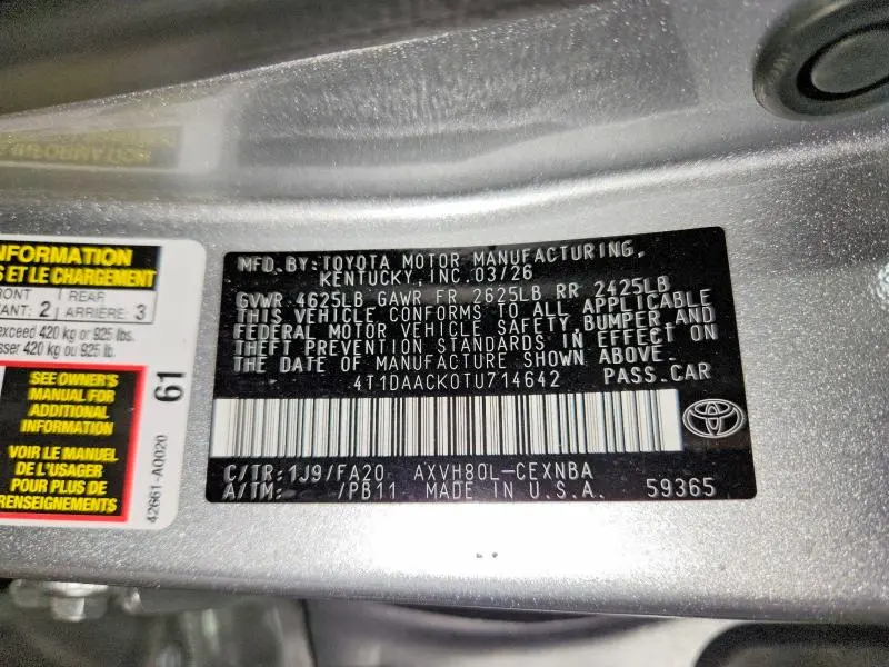 2026 TOYOTA CAMRY LE  