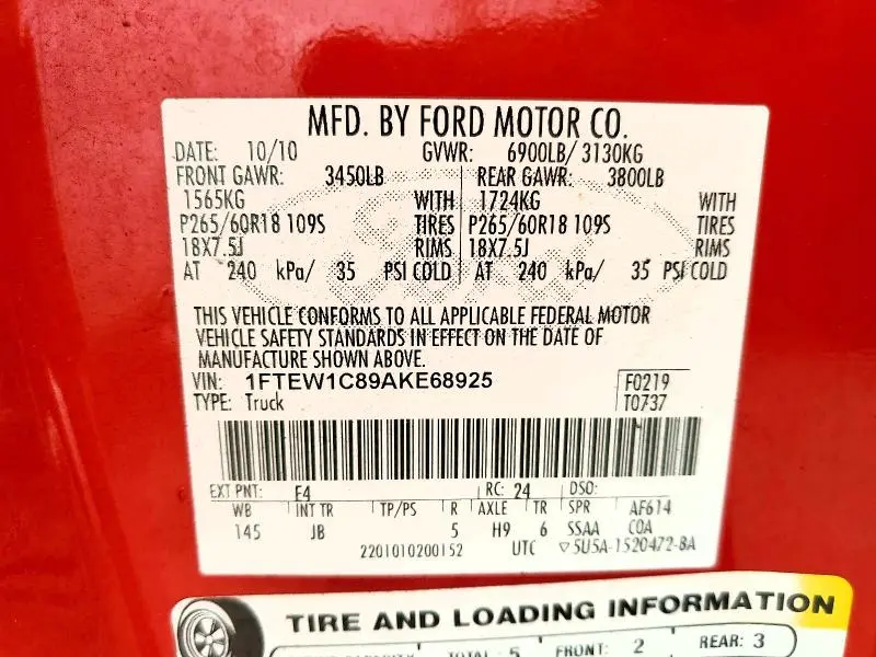 2010 FORD F150 SUPERCREW  
